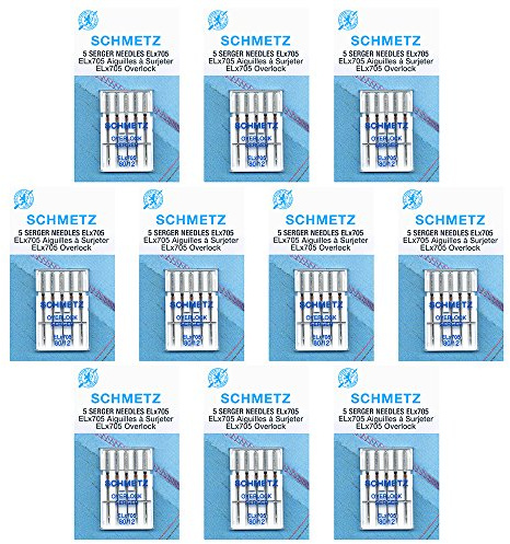 50 Schmetz ELx705 Sewing Machine Needles - Size 80/12 - Box of 10 Cards