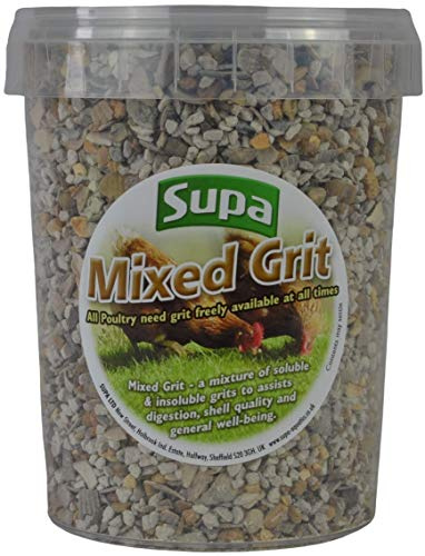 Supa Poultry Mixed Grit Tub, 1 Litre, Pack of 5, a Mixture of Insoluble and Soluble Grits to Assist Digestion, Egg Shell Quality and General Well Being