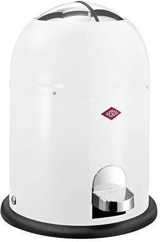 WESCO Mini Master Abfalleimer 6 L, Weiß, 26,4x26,4x36cm