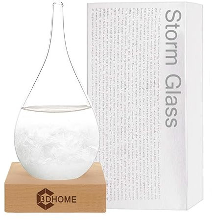 Storm Glass Weather Forecaster Barometer,Weather Glass Weather Station, Home And Office Decoration Snow Globe Weather Gifts for Women Men