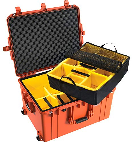 Peli Air 1637 Trolley mit Einteilungssystem, orange, Schutzkoffer, Fotokoffer, wasserdicht, IP67, Divider Set