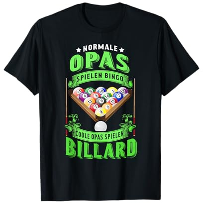 Coole Opas Spielen Billard Queue Snooker 8-Ball Pool Cue T-Shirt