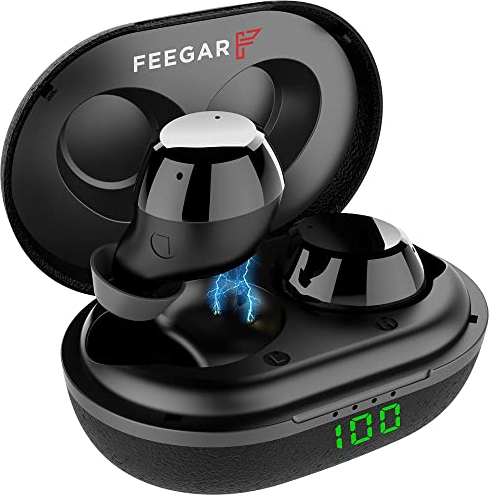 Feegar AIR100 PRO Wireless Kopfhörer Bluetooth TWS Drahtlos Earphone BT 5.0 IPX5 BT Ladestationskapazität: 500 mAh Akkukapazität des Kopfhörers: 50mAh Musikdauer: bis zu 5-6 Stunden 5-6h IPX5