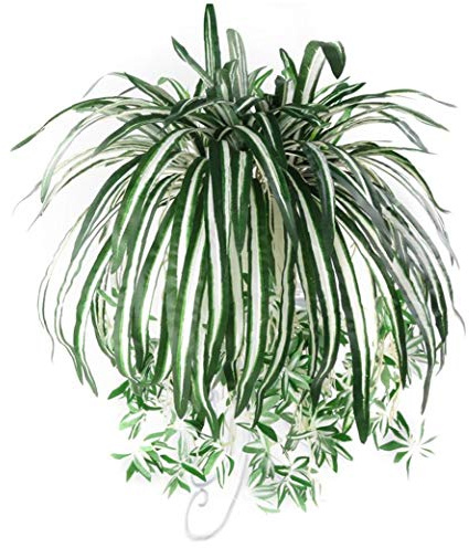 TOSSPER 1pc Artificial Chlorophytum Simulation Silk Spider Plant Fake Greenery Plants for Home Hotel Office Decor
