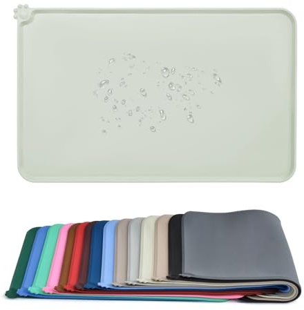 AUDWUD Tapis de nourriture pour chien chat animal de compagnie en silicone étanche , tapis de bol pour animal de compagnie antidérapant, tapis de nourriture pour animal de compagnie.