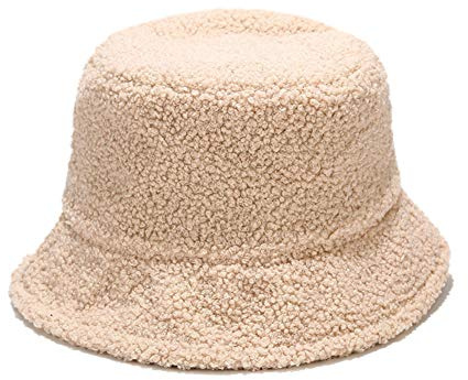 BYNYXI Damen Fischerhut Plüsch Winter Eimerhut Flauschige Bucket Hat Warm Fluffy Wintermütze Fell Fischerhut Einfarbig Schlapphut Faltbarer Eimerhut für Frauen Mädchen Wandern Outdoor Camping Reisen