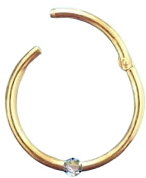 PIERCING Clicker I Echter Diamant I Echt 585 Gelbgold I Maße: 1,0 x 8 mm I Nase Ohr Brust Intim I Online Shop Schmuck kaufen I 46012-8