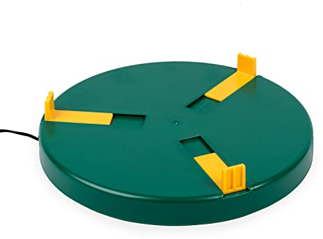 Eivolution Tränkenwärmer mit Halterung für Tränken - Heizplatte für Hühnertränken & Wachteltränken im Niedervoltbetrieb - Ø 20 cm - Robust & Witterungsbeständig - inkl. 24 Volt Netzteil