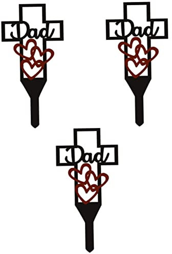 YARNOW 3stücke Kreuz Grabstecker Dekorativ Metall Grabkreuz Für Garten Friedhof Wetterfestes Gedenkschild Zur Erinnerung An Verstorbene Grabdekoration Für Außenbereich Teiliges