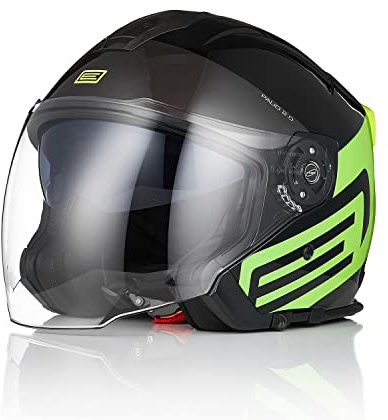 ORIGINE Casco Moto Jet Casco Scooter con Doppia Visiera Omologato ECE 22-06