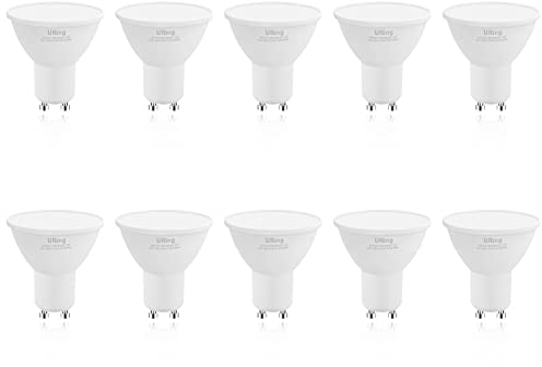 URing GU10 LED Kaltweiß 4.8W 6000K Lampe, Ersetzt 50W Halogenlampe leuchtmittel 500lm, Glühbirne Abstrahlwinkel 120° Energiesparlampe Kaltweiß Nicht Dimmbar LED GU10 Spot Reflektor Birne, 10 stück