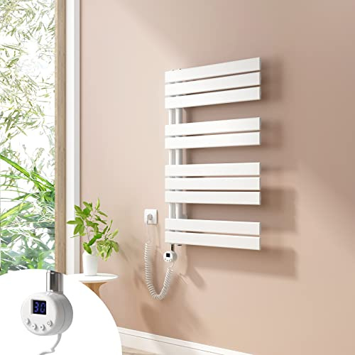Heilmetz Badheizkörper Elektrisch Handtuchheizkörper Elektrisch mit Thermostat mit Timer-Funktion Heizkörper Badezimmer Anthrazit Badheizkörper 60x89.9cm