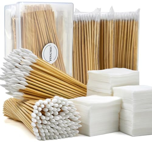 PINGMIC 600 Gun Cleaning Kit - 300PCS Patches & 300PCS Swabs, Fits Most Calibers, Includes Gun Cleaning Patches & Swabs