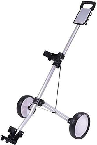 ZAANU Golf Push Cart Push Cart 2 Räder Push Pull Golf Cart, drehbarer, zusammenklappbarer, Leichter Golf Push Cart, schnell zusammenklappbarer und höhenverstellbarer Faltbarer Trolley Go