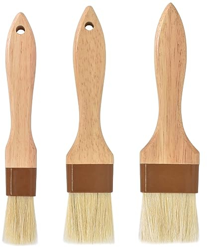 3 Pezzi Pennelli da Barbecue, Pennello per Pasticceria, Spazzola per BBQ, Pennelli per Barbecue per Salse, Pennello da Cucina Olio per l'applicazione di Marinate e Pasticcini per Arrosti Attrezzature