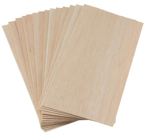 CHUEHKAK 16 fogli di compensato da 1 mm di spessore, pannelli in legno di balsa, pannelli sottili in legno di paulownia, compensato non finito, 200 x 100 mm, per modellismo, incisione, pittura o fai