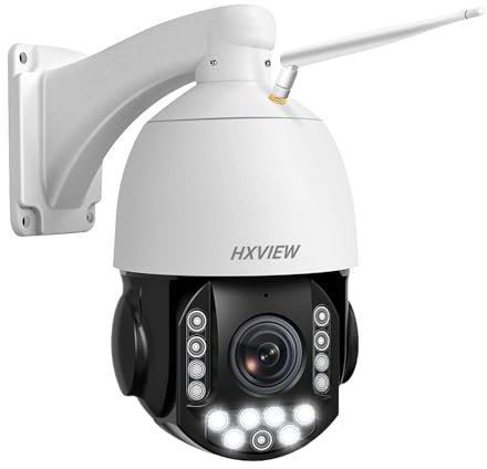 HXVIEW 4K PTZ Security Camera Outdoor with 30X Optical Zoom, 1000FT Night Vision, 8MP 360° WiFi Wireless RTSP IP Camera, Auto Tracking, Person/Vehicle Detection, 2.4/5GHz Wi-Fi, 2-Way Audio