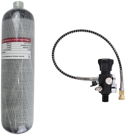 TUXING 183ci/3L CE in fibra di carbonio Paintball serbatoio con valvola a doppio calibro, serbatoio PCP 4500 psi, sistema di ricarica completo per pistola ad aria compressa PCP leggera stazione di