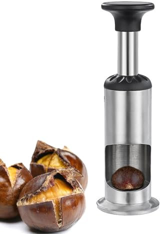 Elegauit Taglia Castagne, Pinza per Castagne in Acciaio Inox, Multifunzione Castagne Noci Utensili da Cucina, Utilizzato per Tagliare Castagne, Noci, ECC (Tipo a Pressione)