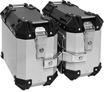 MOLVUS Graphic Aluminium-Seitenkoffer für Motorrad 16L/25L Tour Trunk Universal-Hartschalen-Satteltaschen Motorrad-Heckkoffer mit Sicherheitsschloss für Helmgepäck A,16L