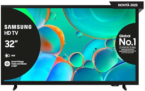 Samsung Smart TV 32'' UE32H5000FKXZT HD, Hyper Real Processor, HDR & Pur Color, Smart Experience, OTS Lite & Adaptive Sound, SlimLook Design, 2025