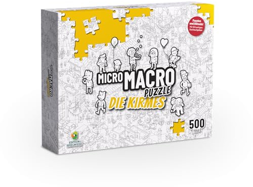 Edition Spielwiese | MicroMacro Puzzle 500 Teile | Die Kirmes | Suchbild zum MicroMacro Spiel | Mit 53 lustigen Suchaufgaben | Kniffliger Rätsel-Spaß | Sachen suchen Erwachsene