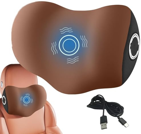 Lnhgh Masajeador de cuello eléctrico, almohada de masaje eléctrico del | cuello, Almohada cervical para el cuello del coche, Almohada de reposacabezas para coches, SUV, camiones, masajeador de cuell