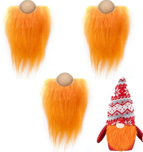 Huamengyuan kunstpelz stoff flauschiger stoff Kunstpelzstoff vorgeschnittene Streifen Kunstpelz Wichtel Bart Holzkugel Für Weihnachtszwerg Nähen Basteln Aufnäher Puppen Gnomennase Ostern 3 Stück