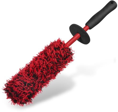 vsshe Car Wheel Brush, No Metal Wheel and Rim Detailing Brush, Car Wheel Cleaning Brush, Soft Dense Alloy Wheel Brush, Suitable for Wheels and Rims of Cars, Motorcycles, Bicycles