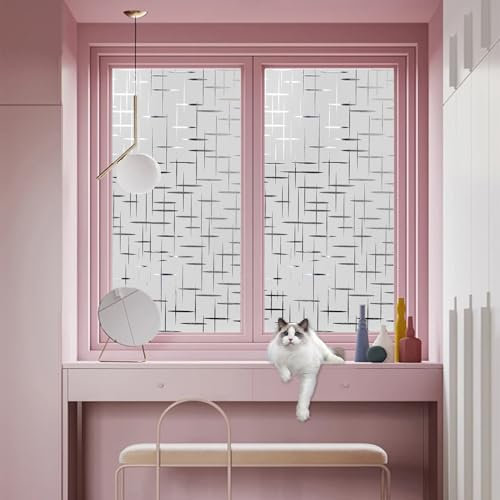Fensterfolie Blickdicht 90 x 230 cm, Privatsphäre, Uv-Schutz, Sonnenschutz, Gegen Hitze, Haftend Ohne Klebstoff, Tönungsfolie Fenster Verspiegelte, Stern