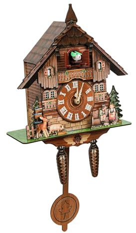 Beaudreaul Reloj de cuco con péndulo moderno reloj de péndulo de madera reloj de cuco vintage reloj de cuco pájaro volumen ajustable relojes de cuco para hoteles, oficinas, salas de estar, dormitorios