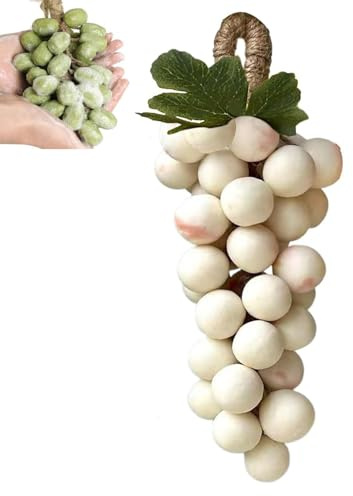 Grape Soap on a Rope-Advanced Handmade Soap in Grape Bunch Shape, Cold Process Natural Bar for Face, Body & Hands, Decorative Bath Gift for Home & Shower Use (1, White (approximately 42 pills))