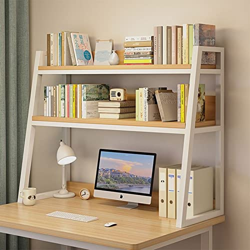 Industrielles Leiterregal mit 2 Ebenen, multifunktionales Schreibtisch-Bücherregal und Bücherregal, freistehendes Aufbewahrungsregal für Heimbüro, weißes Finish, 75 x 32 x 90 cm, ideal zum