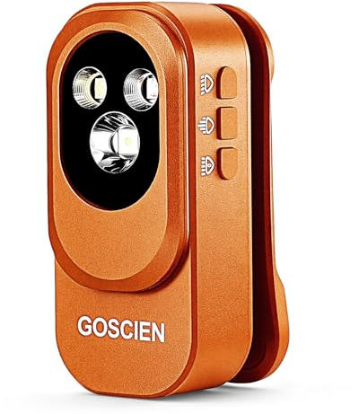Rechargeable EDC Flashlight Clip-on Light 500 Lumens Clip Light with Three Lighting Solutions USB C Charging Magnetic Flashlight for Signaling, Cycling, Emergency, Outdoor or Indoor and etc (Orange)