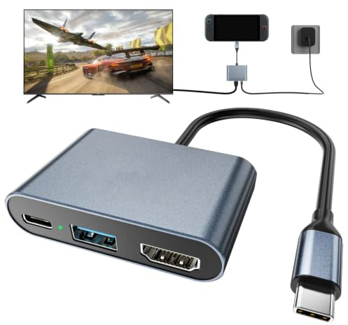 Switch 2 Dock,Portable USB C Docking Station with 4K@60Hz~120Hz HDR/PD Max100W/USB Port,Aluminum Alloy Travel TV Dock for Switch/Steam Deck/ROG Xbox Ally X/Legion Go 1/2/S