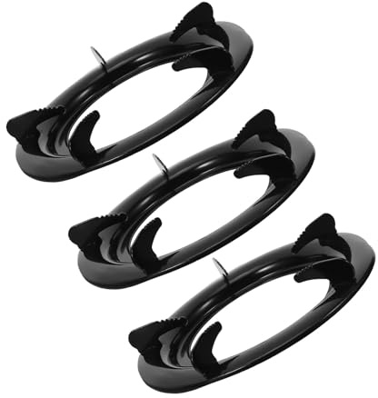 DOITOOL Soporte para Wok de Gas Resistente al Desgaste, Rejilla Redonda Reutilizable 3 Piezas, Compatible Cocinas de Gas Domésticas, Accesorio Estable y Antideslizante para Estufas
