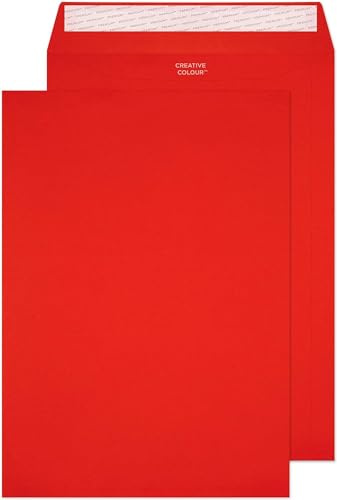 Blake Creative Colour 63406P Farbige Briefumschläge Haftklebung Pillar Box Rot C4 229 x 324 mm 120g/m² | 10 Stück