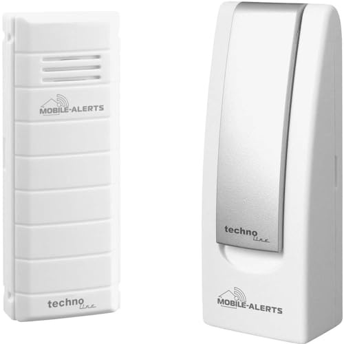 Technoline Alerts MA 10001 Starter Set Hausüberwachungssystem,2-teilig, inklusive Gateway und Temperatursender MA 10100 (mit Alexa kompatibel) zur Temperaturüberwachung, 4x2,5x10,3cm, Weiß