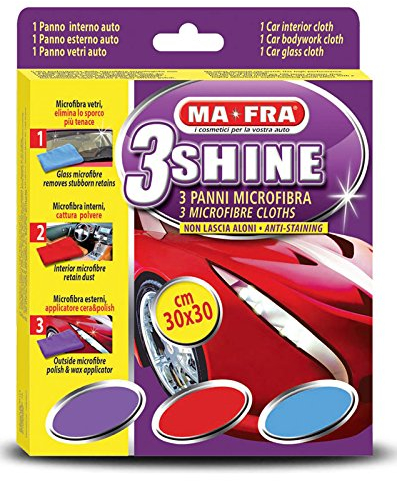 3 panni in microfibra per la cura dell'auto MA-FRA SHINE 3