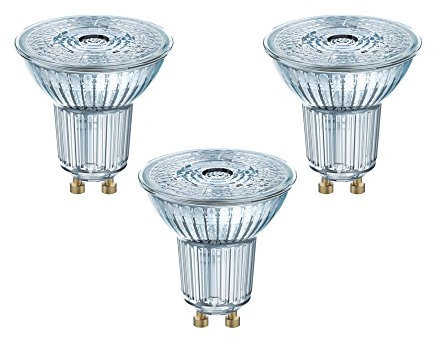 Osram Lampadine LED Spot PAR16, 4.3 W Equivalenti 50W, Attacco GU10, Luce Fredda 4000K, Confezione da 3 [Classe di efficienza energetica F]