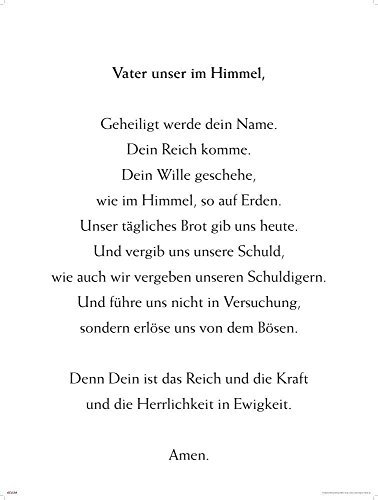 empireposter Motivational - Vaterunser Gebet Poster Plakat Druck - Grösse 60x80 cm + 2 St Posterleisten Holz 61 cm