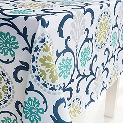 X-Labor Tischdecke Eckig Abwaschbar Oxford Stoff Wasserdicht Pflegeleicht Tischdeko für Garten Schlafzimmer Blau 100 x 140 cm