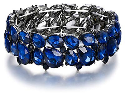 EVER FAITH Armband Damen Hochzeitsfeier Schmuck Österreichisch Kristall 2 Schicht Armkette für Braut Klar Silber-Ton