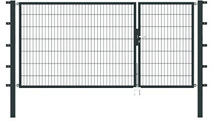 Alberts 647018 Doppeltor Flexo mit Zubehör | verschiedene Breiten und Höhen | anthrazit | Breite 100 + 200 cm | Höhe 140 cm