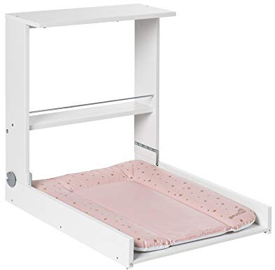 Geuther 4872 WE 074 - Scaffale fasciatoio da parete, 12,97 kg, colore: Bianco