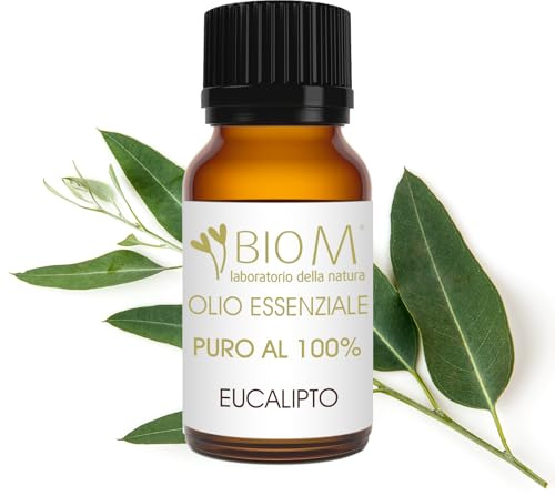 BioM Laboratorio della Natura - Olio Essenziale Di EUCALIPTO PURO BIO - 10 ML - 100% NATURALE - 100% ITALIANO - Anti Mucolitico - Olio Essenziale Puro contro Congestioni - Purificatore per Vie Aeree