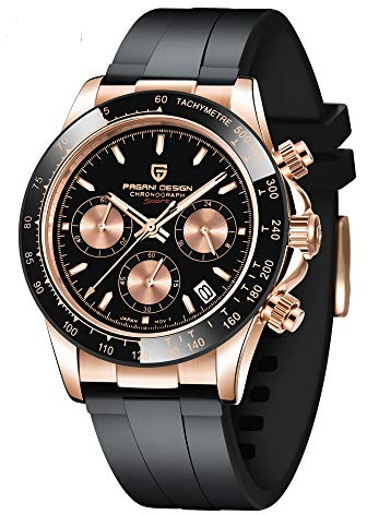 CEYADG Pagani Design Orologi da Uomo Movimento Giapponese Cronografo 40mm Sport Impermeabile In Acciaio Inox Cinturino In Gomma Zaffiro Orologi Da Polso Da Uomo