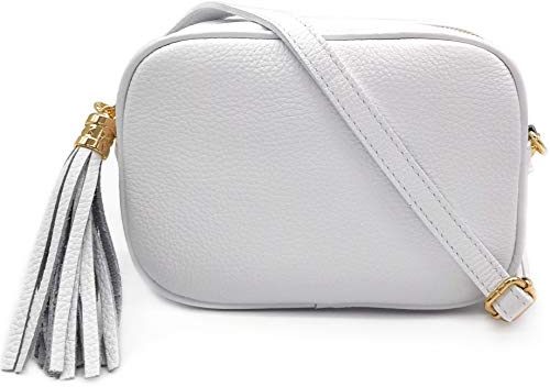 Eliox - Bolso de mujer de cuero genuino - Pequeño bolso bandolera elegante y moderno - Made in Italy, Color blanco., Talla única