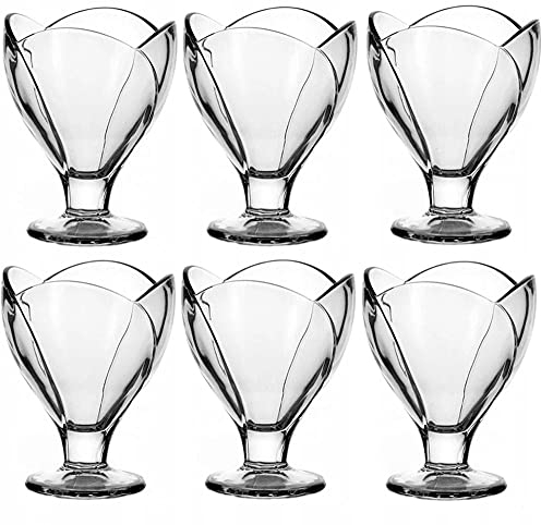 FLORINA Lot de 6 coupes à glace en forme de tulipe - 214 ml