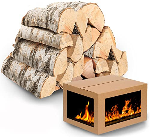 Kammergetrocknetes Brennholz Birke Kaminholz 125 Kg Holzscheite 25-33 cm. Birkenholz bis 400 Kg. Feuerholz für Kamin Grill
